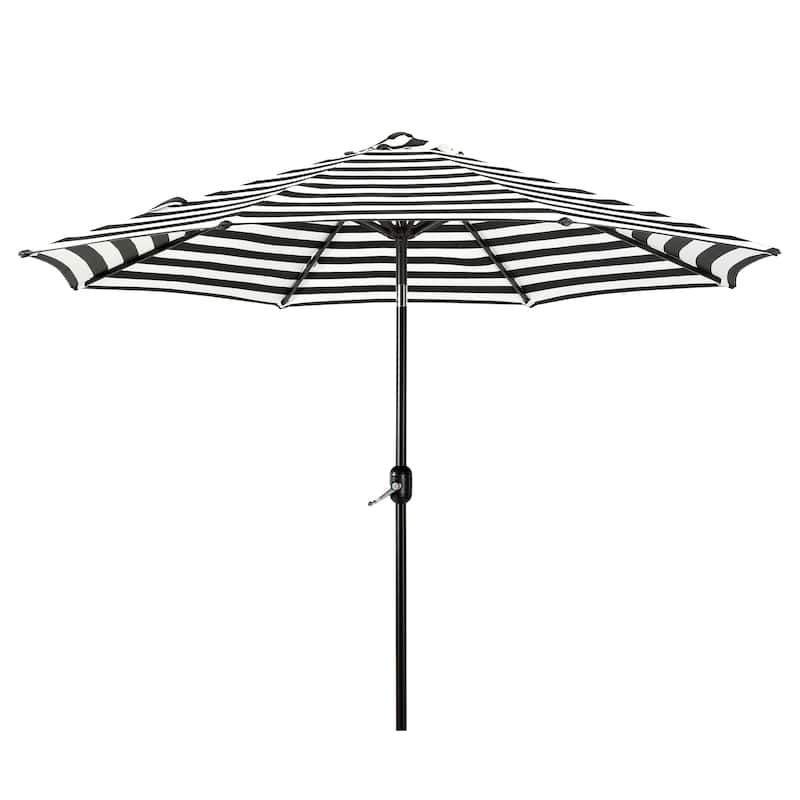 Holme 9-foot Steel Market Patio Umbrella with Tilt-and-Crank - Black Striped