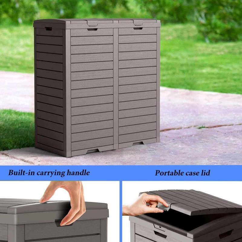 Heavy-Duty Outdoor Trash Bin-118L/31GAL Single-Bucket & 230L/62GAL Double-Bucket Options