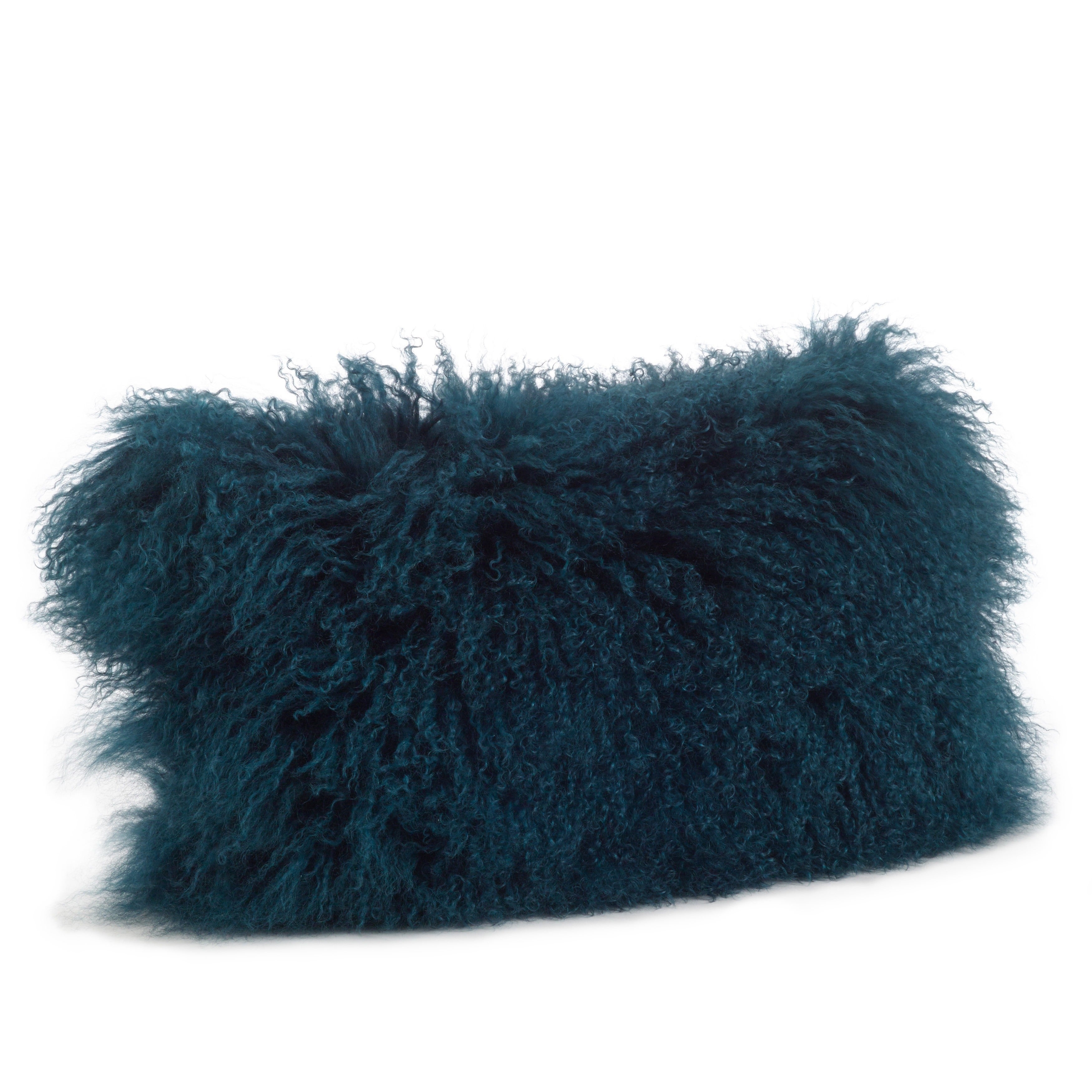 Navy mongolian hotsell fur pillow
