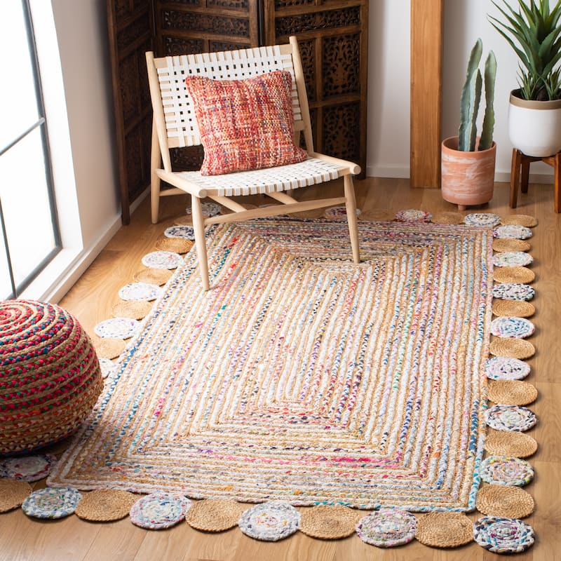 SAFAVIEH Handmade Cape Cod Diora Coastal Jute Rug - 4' x 6' - Beige/Multi