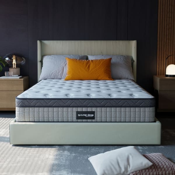 slide 2 of 9, Assembled in USA - 12" Diamond Hybrid Mattress Pocket Coil and Cool Gel Memory Foam Full - Medium