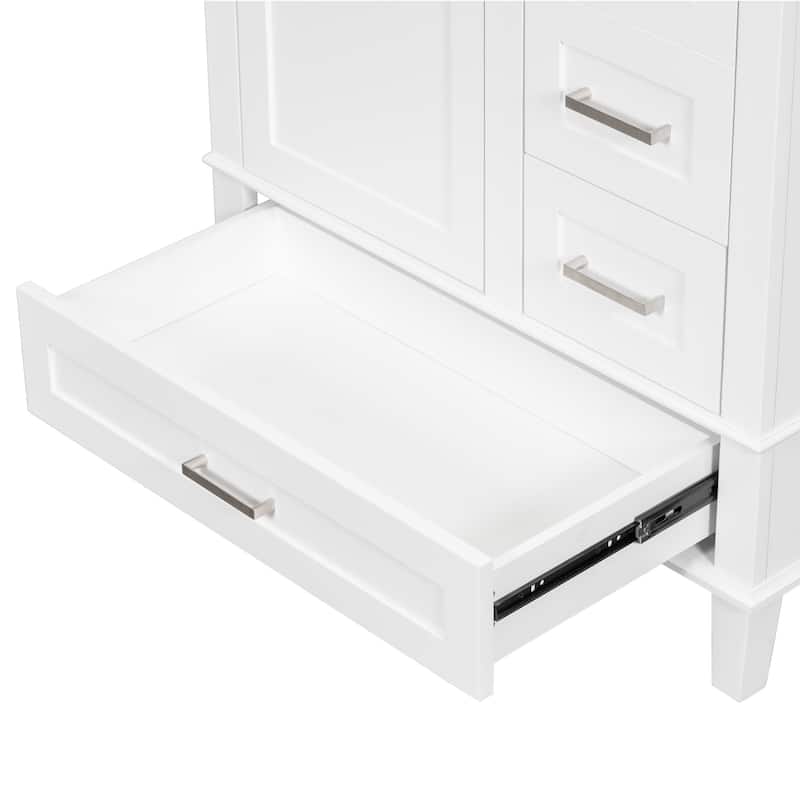 Roomfitters 30" Modern Bathroom Vanity with Sink, Solid Wood Frame, Storage Cabinet with Soft-Close Door and 3 Drawers