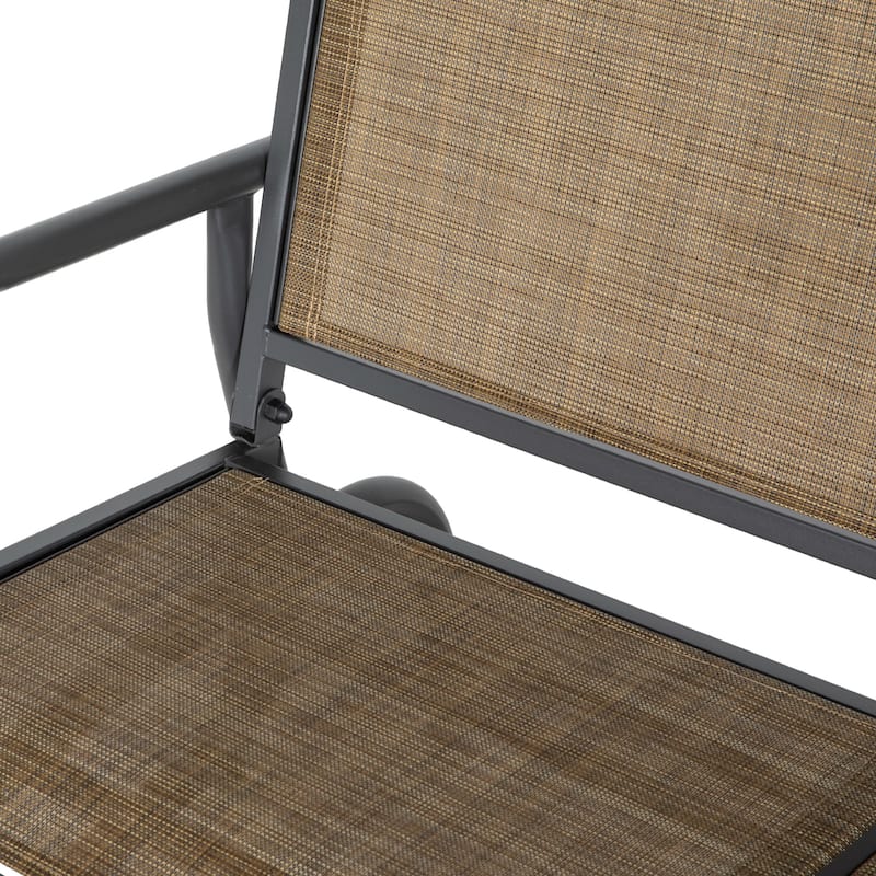 Outsunny 2-Person Outdoor Glider Bench, Patio Double Swing Rocking Chair Loveseat w/Powder Coated Steel Frame