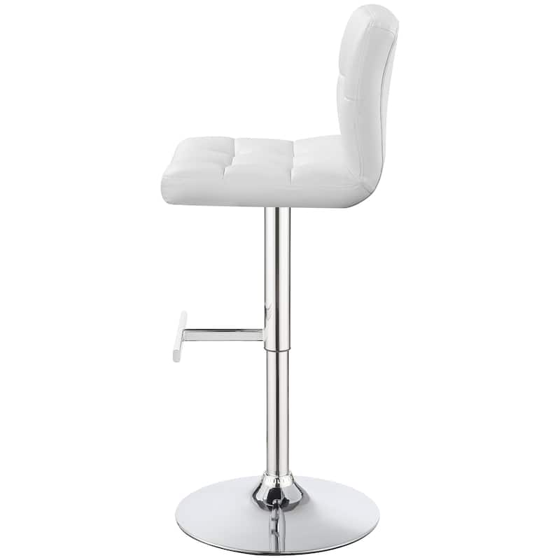 Lenny Upholstered Adjustable Bar Stool Black (Set of 2)