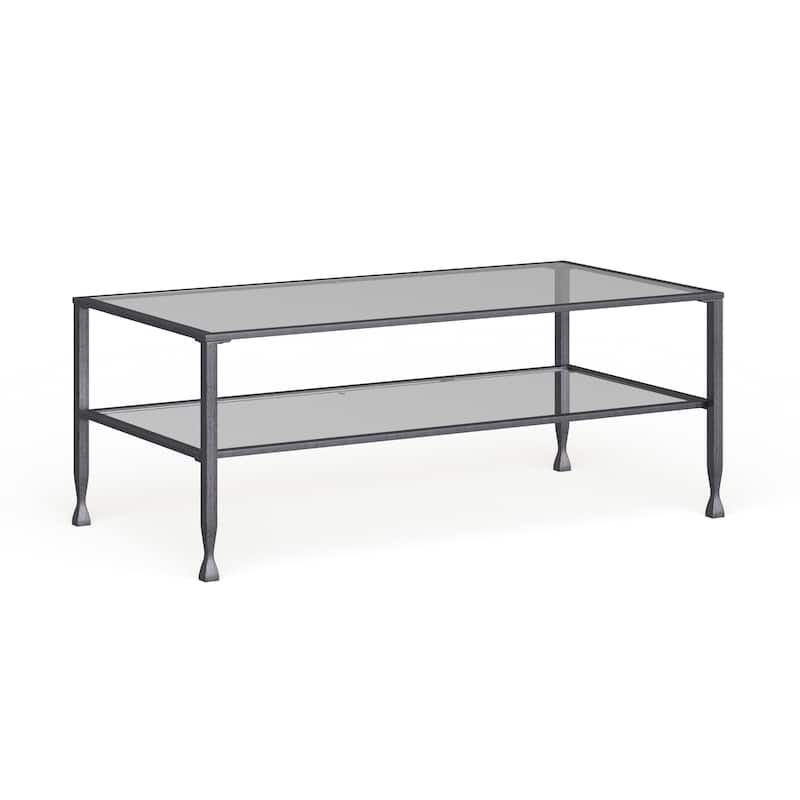 SEI Furniture Glenn Silver Metal Open Shelf Coffee Table