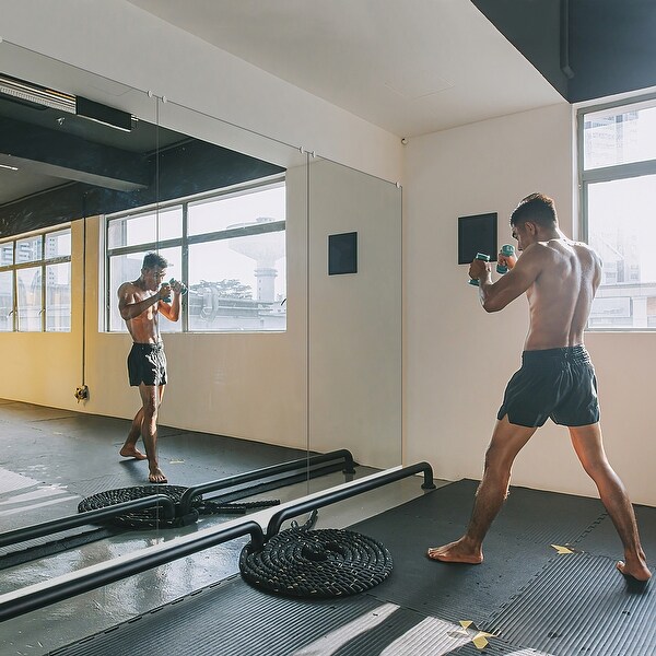Wall Mounted Activity Mirror, Home Gym Mirror with Flat Polished