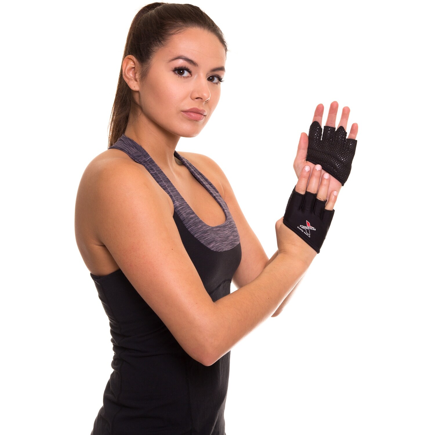 Sports Half Four-Finger Gloves Weight Lifting Non-Slip Fitness Protection Gloves 