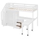 preview thumbnail 14 of 17, Multifunctional Loft Bed with Stairs,Bookshelf,Drawers,Desk & Wardrobe,Twin Size for Bedroom