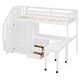 preview thumbnail 5 of 112, Space-Saving Wood Loft Bed with Storage Stairs & Wardrobe, Multifunctional Furniture Bed Frame with Desk & Drawers