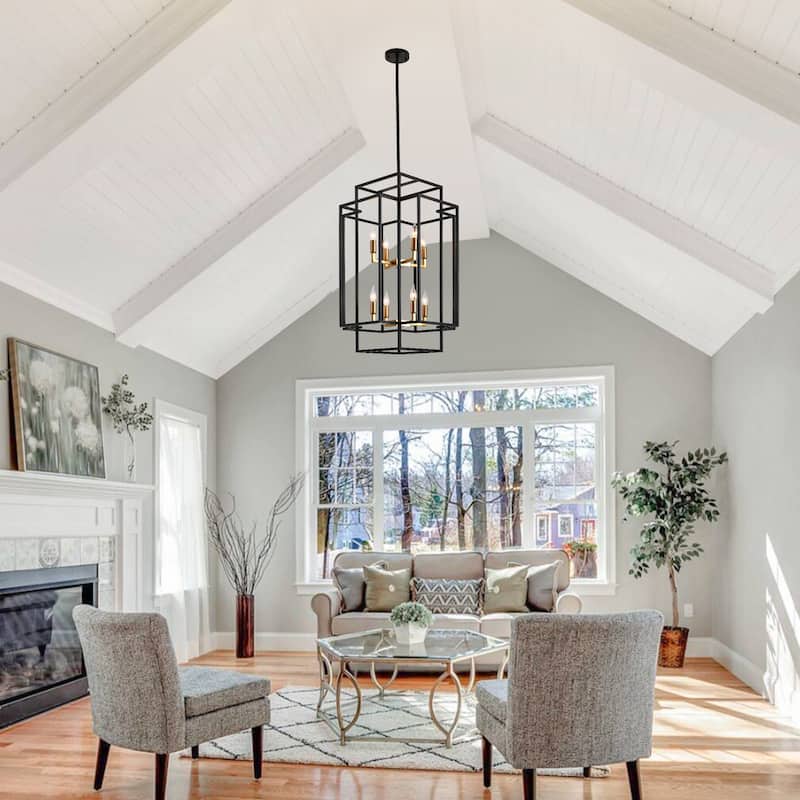 Luxury Modern Cage Tiered Chandelier -- 8-light - N/A