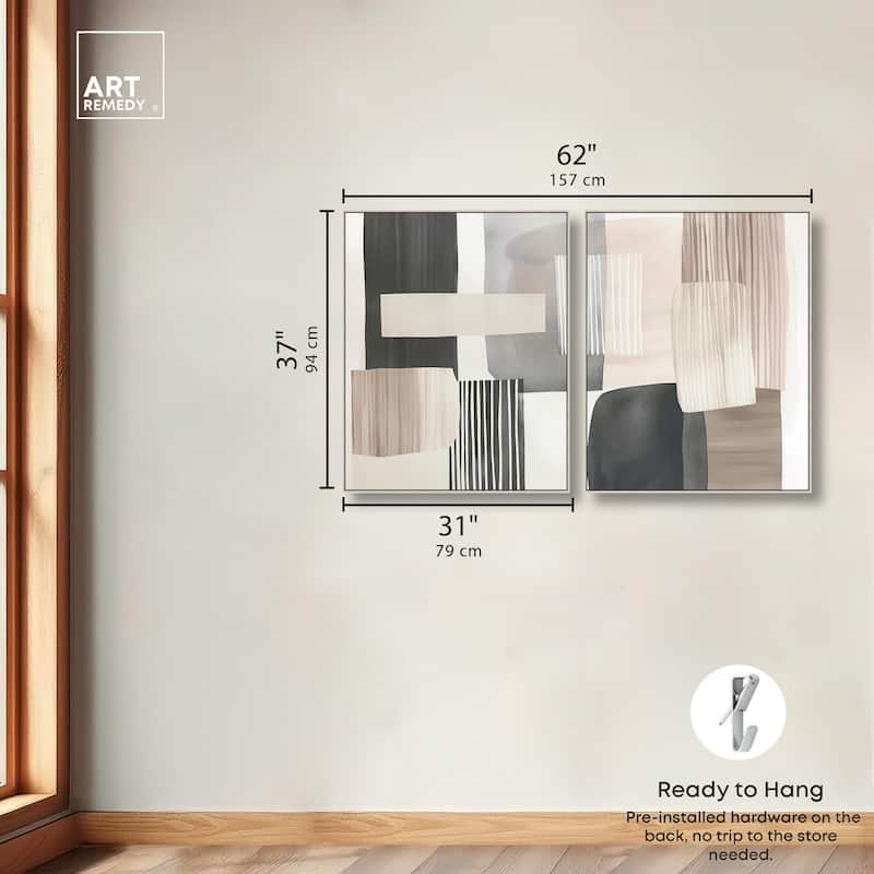 Floating Shapes II Canvas Set of 2 by Art Remedy