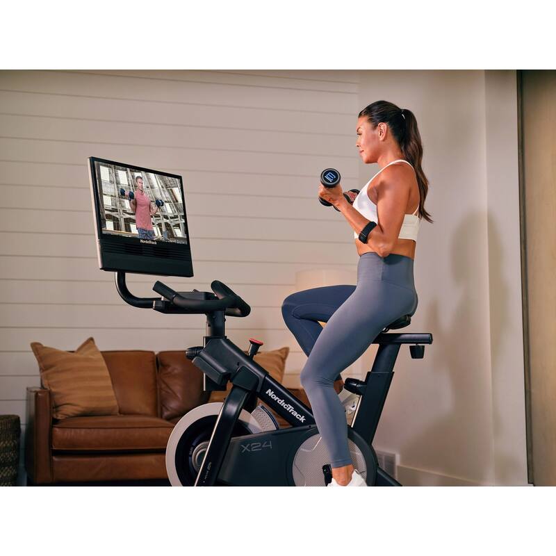 NordicTrack X24 Bike with 20% Incline to -10% Decline and Pivoting 24" Touchscreen for a Best-In-Class Cycling Experience