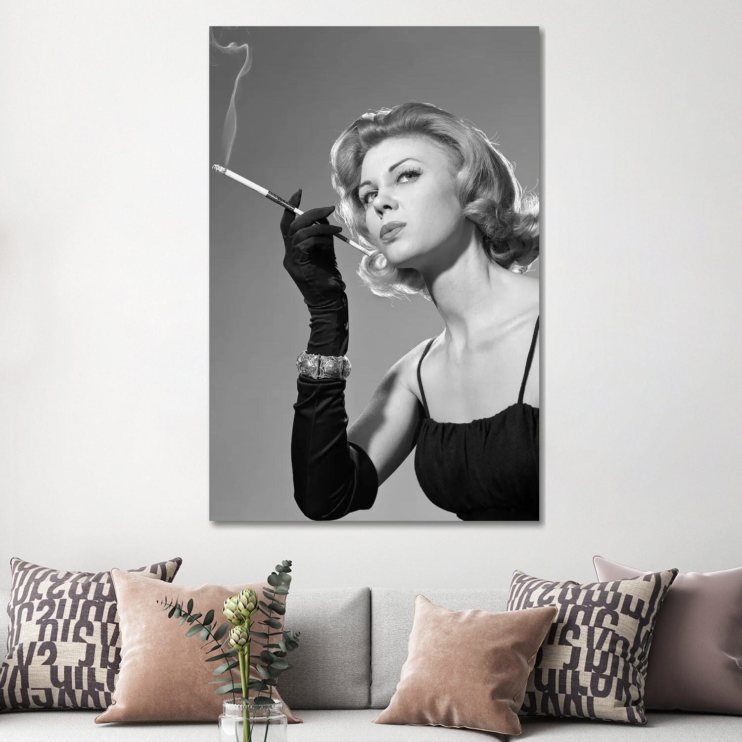 women smoking long cigarettes iCanvas "1960s, Woman With Black Gloves A Cigarette In A Long Cigarette Holder" by Vintage Images Canvas Print - Bed Bath & Beyond 1960s MULTIPLE EXPOSURE TWO VIEWS