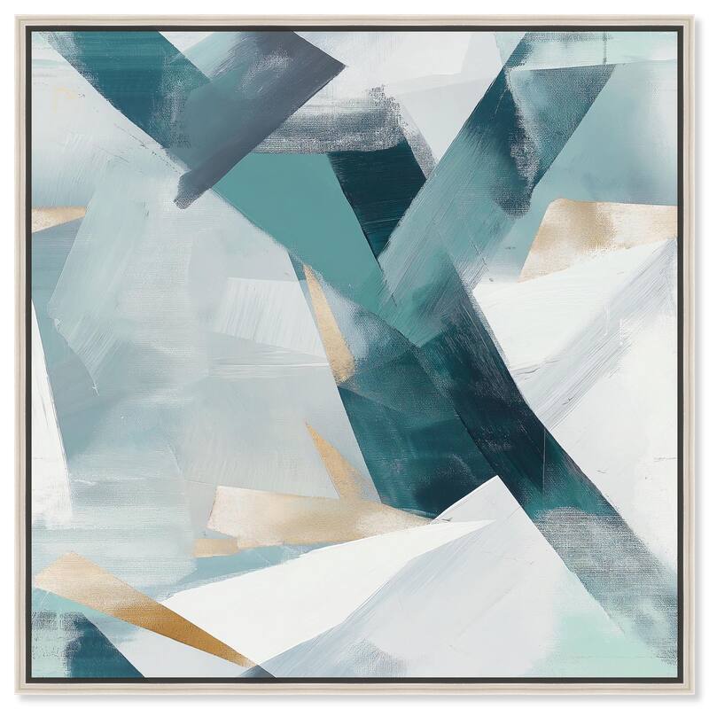 Cerulean Shard Canvas by Art Remedy - 12" x 12" - Silver