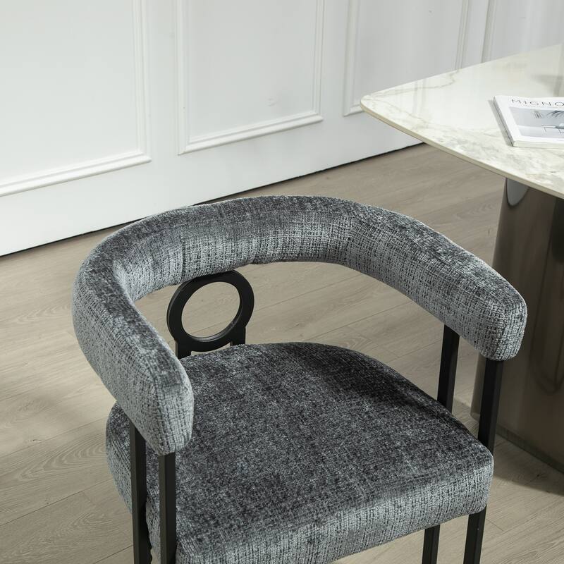 Fabric Upholstered Kitchen Side Dining Chair with Cushion, Backrest, Non Slip Feet for Dining Room Kitchen Living Room Bedroom