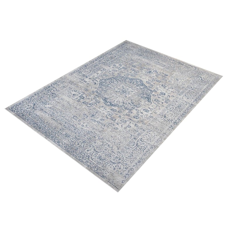 Vintage Blossom Cream Blue Rug