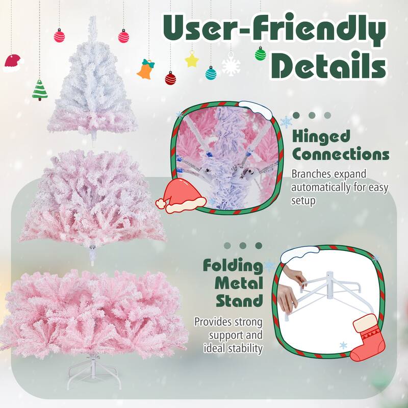 Costway 5/6/7/8 FT Artificial Christmas Tree with 180/250/350/470 Warm - See Details