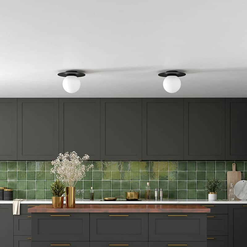 Amma 12" Wide Flush Mount with Glass Shade