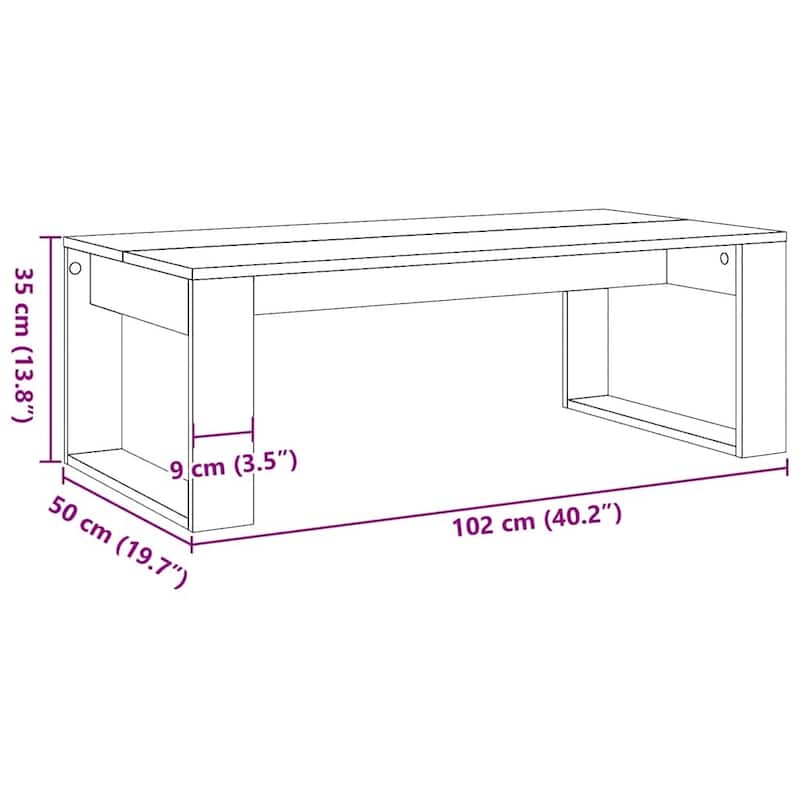 vidaXL Coffee Table Artisan Oak Engineered Wood Medium Durable