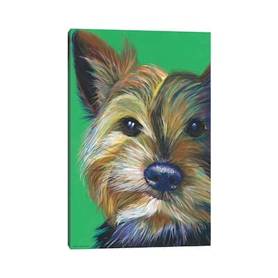 iCanvas "Yorkshire Terrier On Emerald" by Kirstin Wood Canvas Print