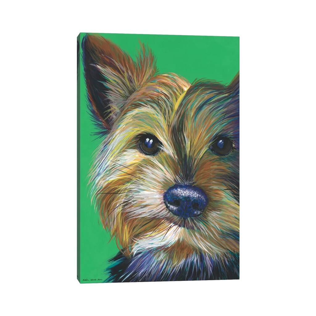iCanvas "Yorkshire Terrier On Emerald" by Kirstin Wood Canvas Print