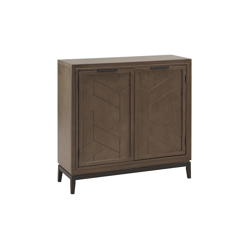 Leick Home 10143-GRBLK Emmett Mixed Metal and Wood Foyer Cabinet,