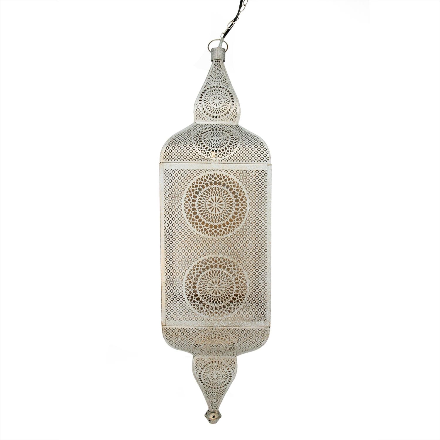Shop 38 Distressed White And Gold Moroccan Style Cut Out Hanging