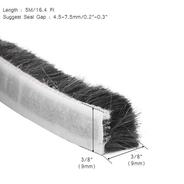 Shop Door Seal Strip Weather Stripping For Window Gray 16 4 Ft 3 8