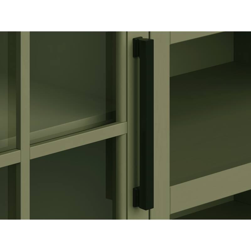 Bridgevine Home Modern Farmhouse 67 inch TV Stand Console for TVs up to 80 inches, No Assembly Required, Two-Tone Finish