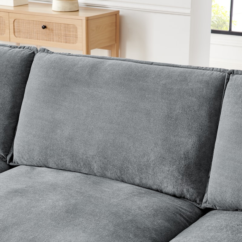 Oversize 4 Seater L Shaped Sectional Sofa Couch with Ottoman