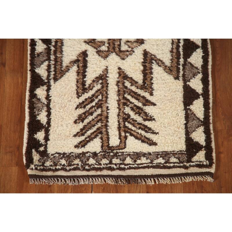 Vegetable Dye Kurdish Oriental Runner Rug Hand-knotted Wool Carpet - 2'11"x 11'7"