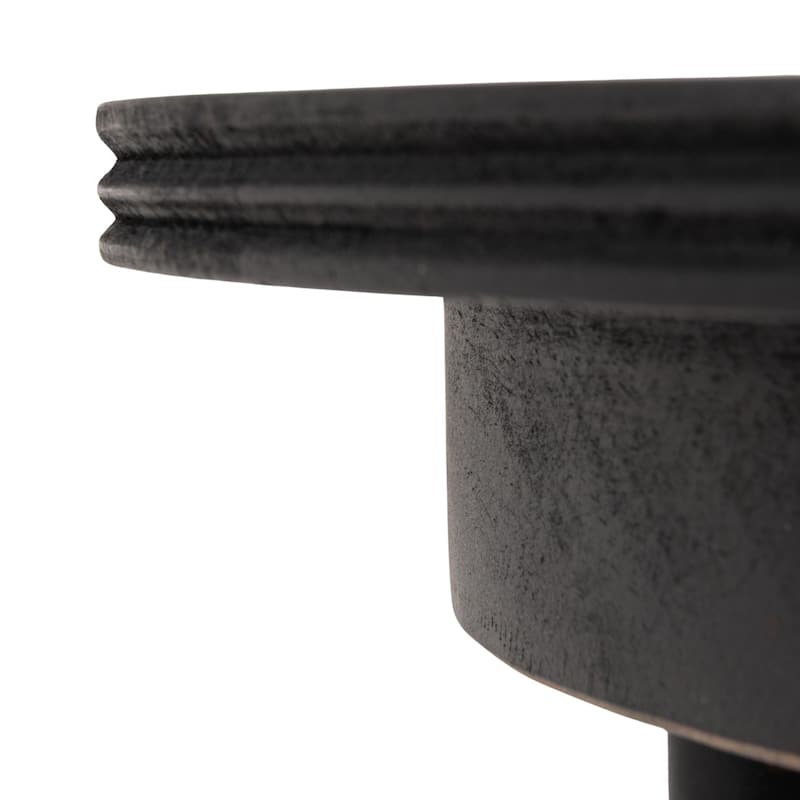 Mango Wood Table with 2 Cane Shelves - 23.5"L x 23.5"W x 23.5"H