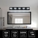 preview thumbnail 6 of 7, LED Modern 5-Light Matte Black Bathroom Vanity Light - Acrylic Over-Mirror Lighting