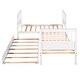 preview thumbnail 7 of 7, Solid Construction 3 Beds in 1 Twin Size L-Shaped Platform Bed with Trundle.
