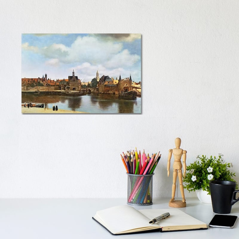iCanvas "View of Delft, c.1660-61 " by Johannes Vermeer Canvas Print - 8x12x0.75