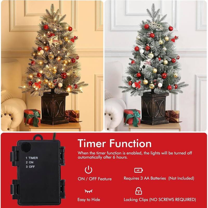 3FT Artificial Christmas Desktop Tree with 78 Warm White 8 Mode Lights