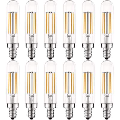 Luxrite Vintage E12 LED Bulb 60W Equivalent, T6 T6.5, 2700K Warm White, 500 Lumens, Dimmable LED Tube Bulbs (12 Pack)