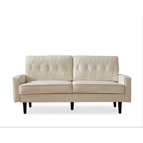 Acire 69.3" Faux Leather Cushion Back Sofa