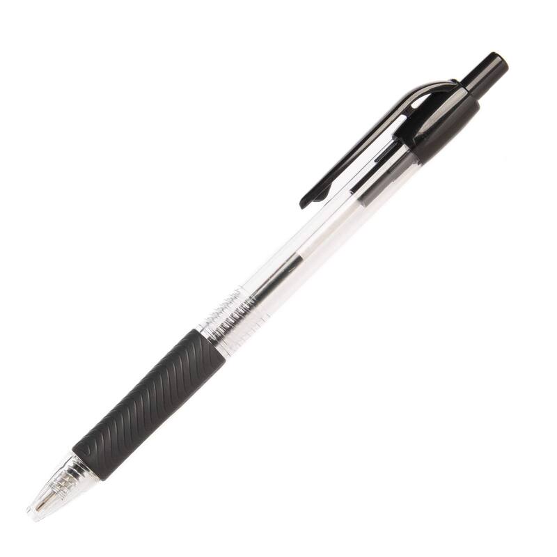 Paper Junkie 200-Pack Retractable Black Pens for Schools, Notebooks, Smooth Writing Ball Point Pens with Comfort Grip, Black Ink