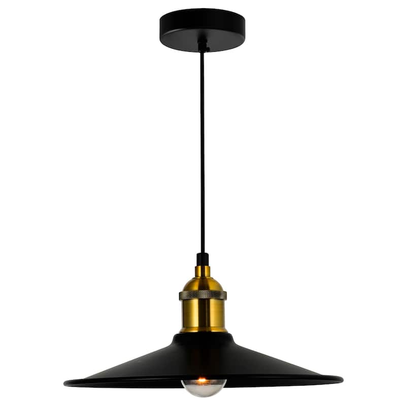 Brave 1 Light 10in Black Mini Pendant - Black