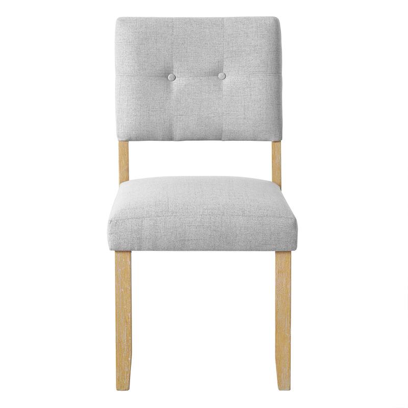 Wooden Dining Chairs Set of 4, Modern Fabric Upholstered Kitchen Side Chairs, Farmhouse Dining Room Chair with Solid Wood Legs
