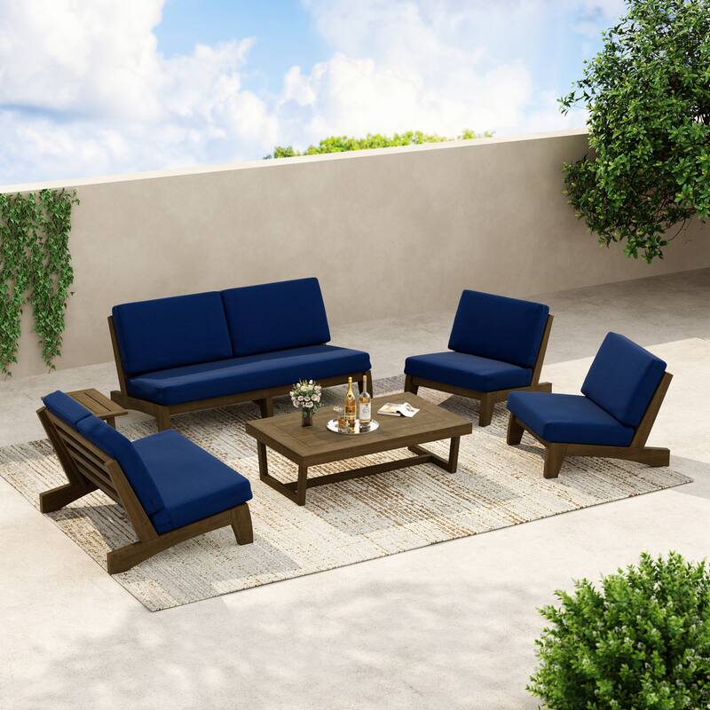 8-Piece Outdoor Sofa Set with Loveseat, 2 Club Chairs & Matching Tables