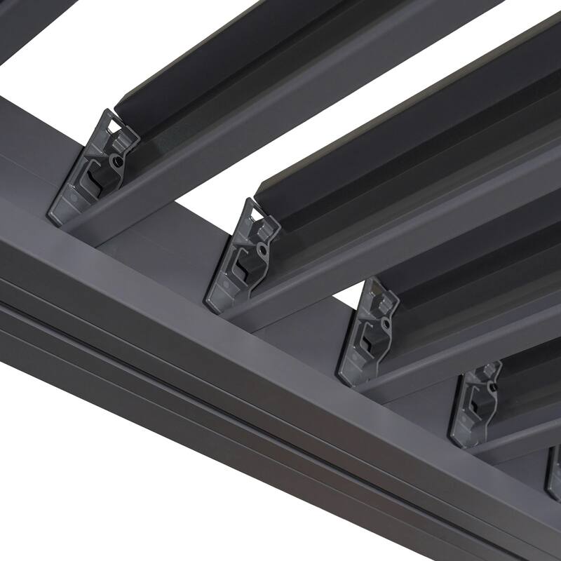 Scott Living Modern Outdoor Aluminum Pergola with Adjustable Louver Roof in Black