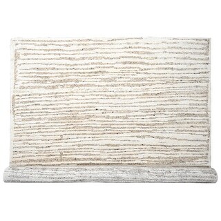 Shahbanu Rugs Brown Undyed Wool Hand Knotted Striae Minimalist Design ...