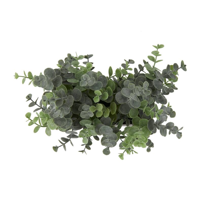 Green Faux Foliage Artificial Plant with Black Melamine Pot
