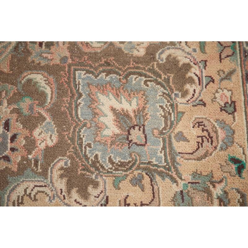 Hand Knotted Oriental 100% Wool Carpet Traditional Floral Pink Mashad Area Rug - 13' 0'' X 9' 7''