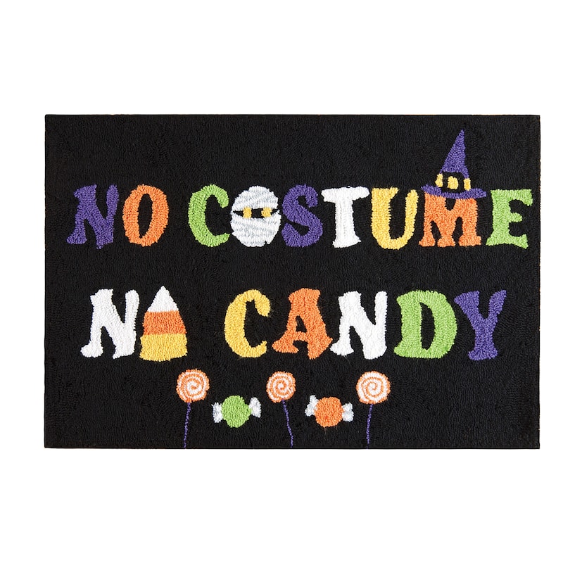 2'0" x 3'0" No Costume No Candy Hooked Rug - 2' x 3'