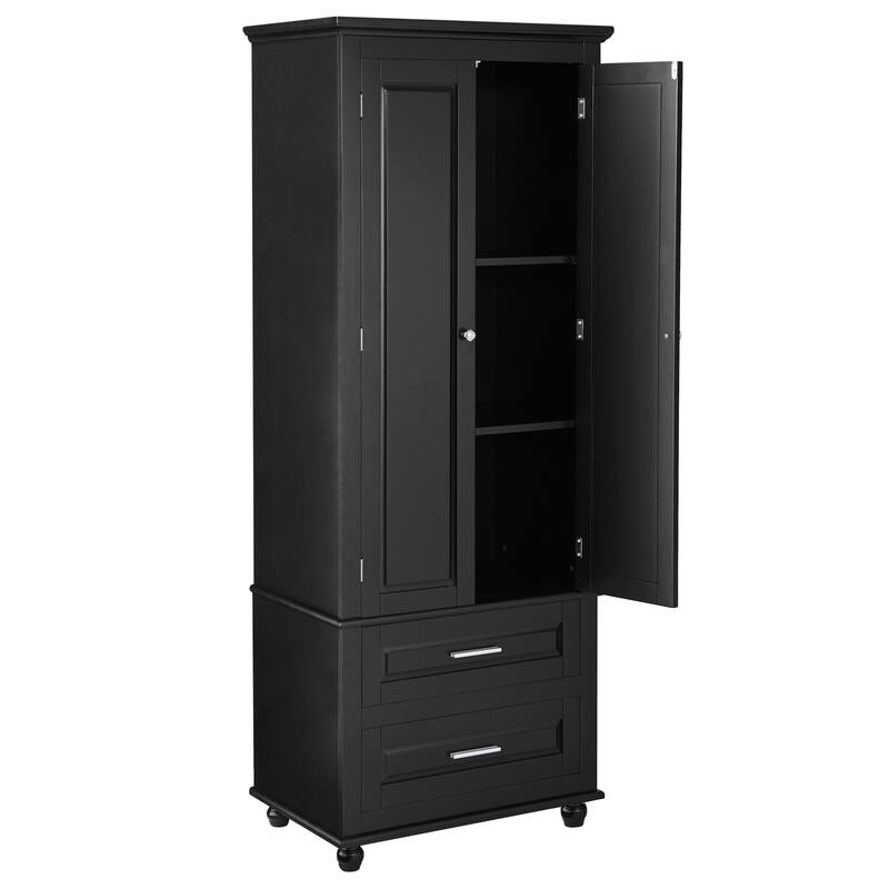 Tall Storage Cabinet with Two Drawers