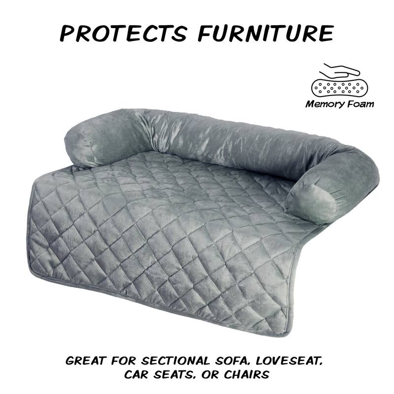 PETMAKER Couch Cover with Memory Foam Bolster for Dogs
