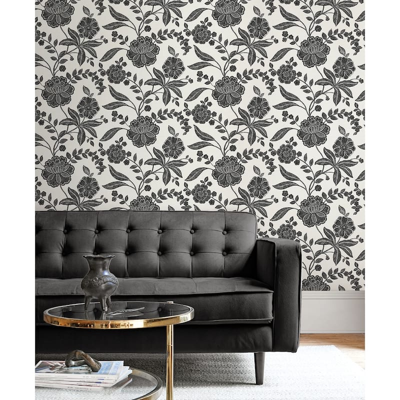 NextWall Julian Jacobean Floral Peel and Stick Wallpaper - 27 in. W x 18 ft. L